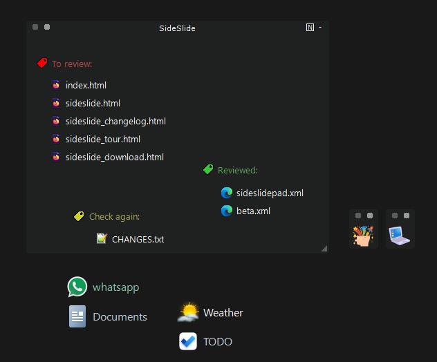 Example of labels in use