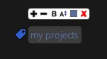 Labels toolbar